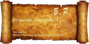 Brassai Paszkál névjegykártya